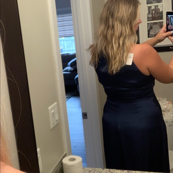 Banana Republic satin navy midi dress - Picture 3 of 5